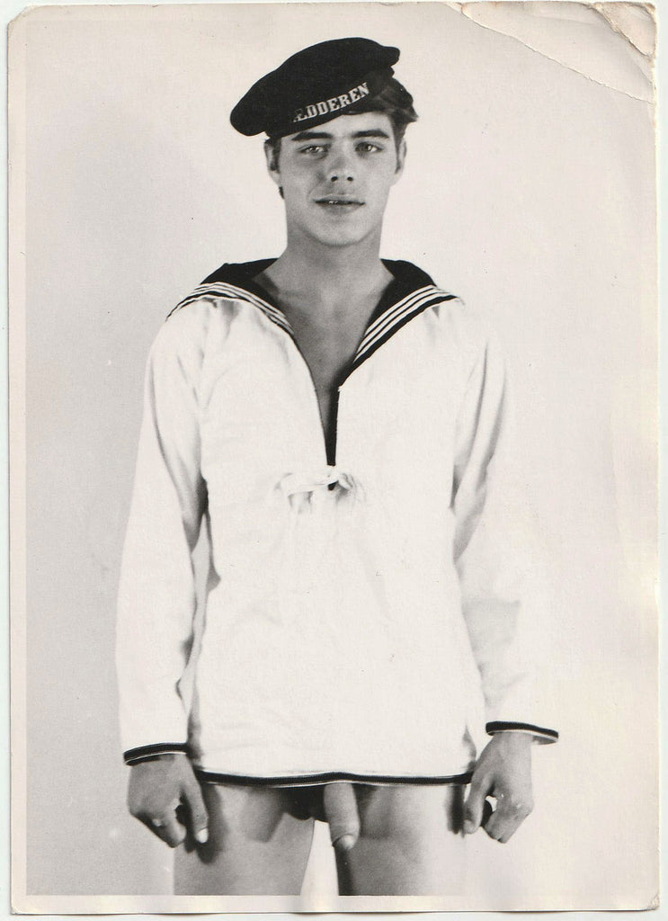 Sailor with No Pants, vintage gay photo male nude.