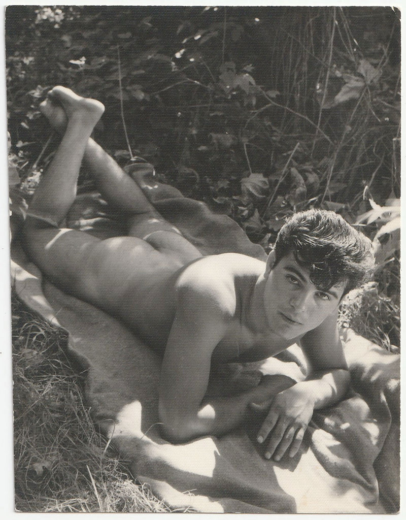 Male Nude Lying on Belly vintage gay photo c. 1960s