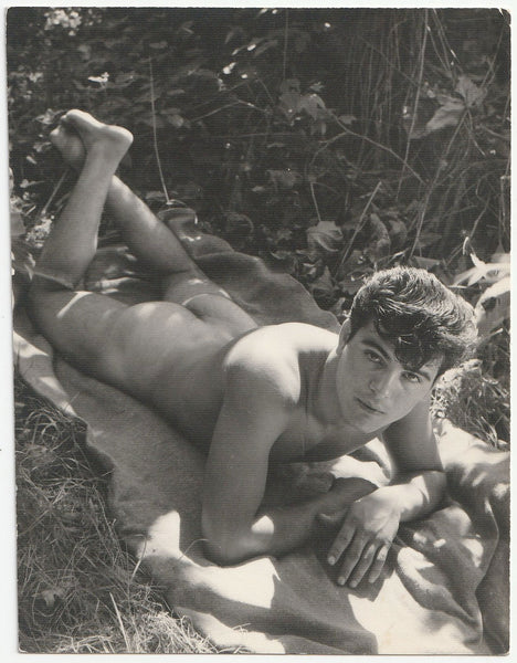 Male Nude Lying on Belly vintage gay photo c. 1960s