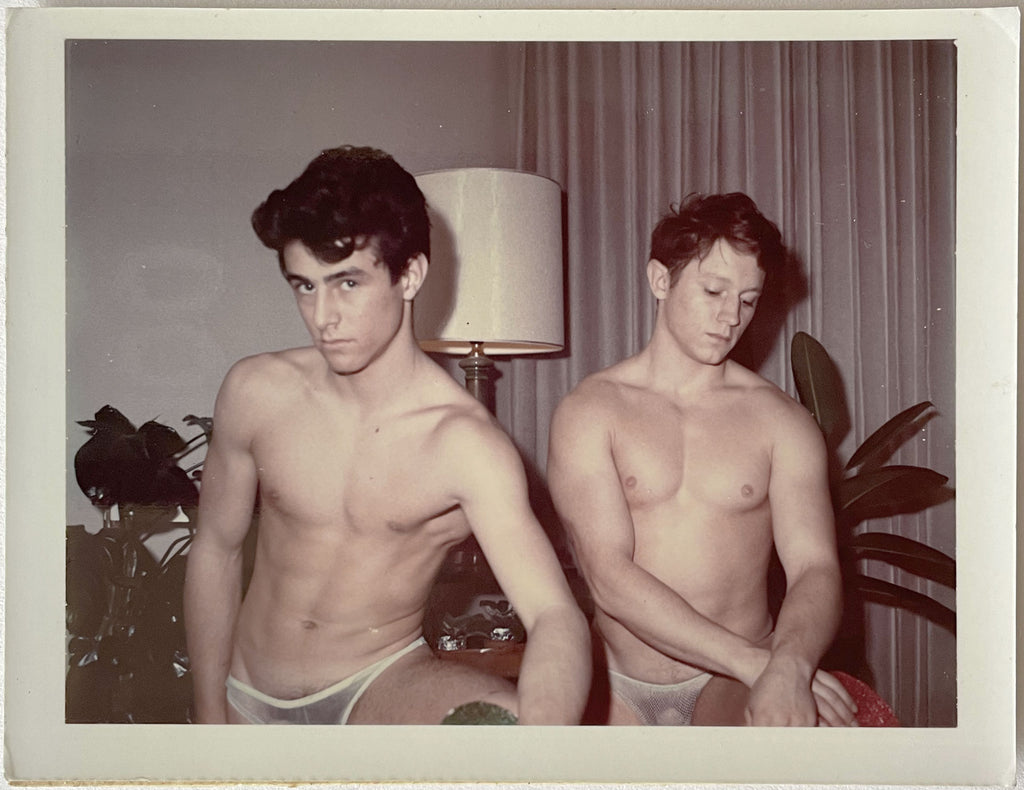 Humpy Duo in Mesh Jocks vintage gay color Polaroid