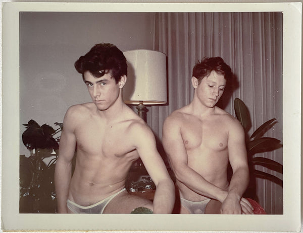 Humpy Duo in Mesh Jocks vintage gay color Polaroid