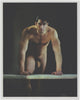 Male Nude Leaning on Bench vintage photo by Lobo Studio