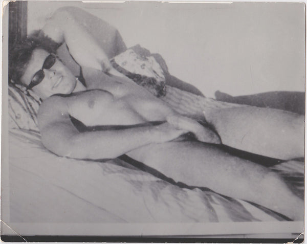 Male Nude Wearing Sunglasses vintage gay photo