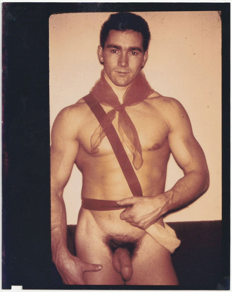 Male Nude Wearing Chiffon Neckerchief vintage gay photo