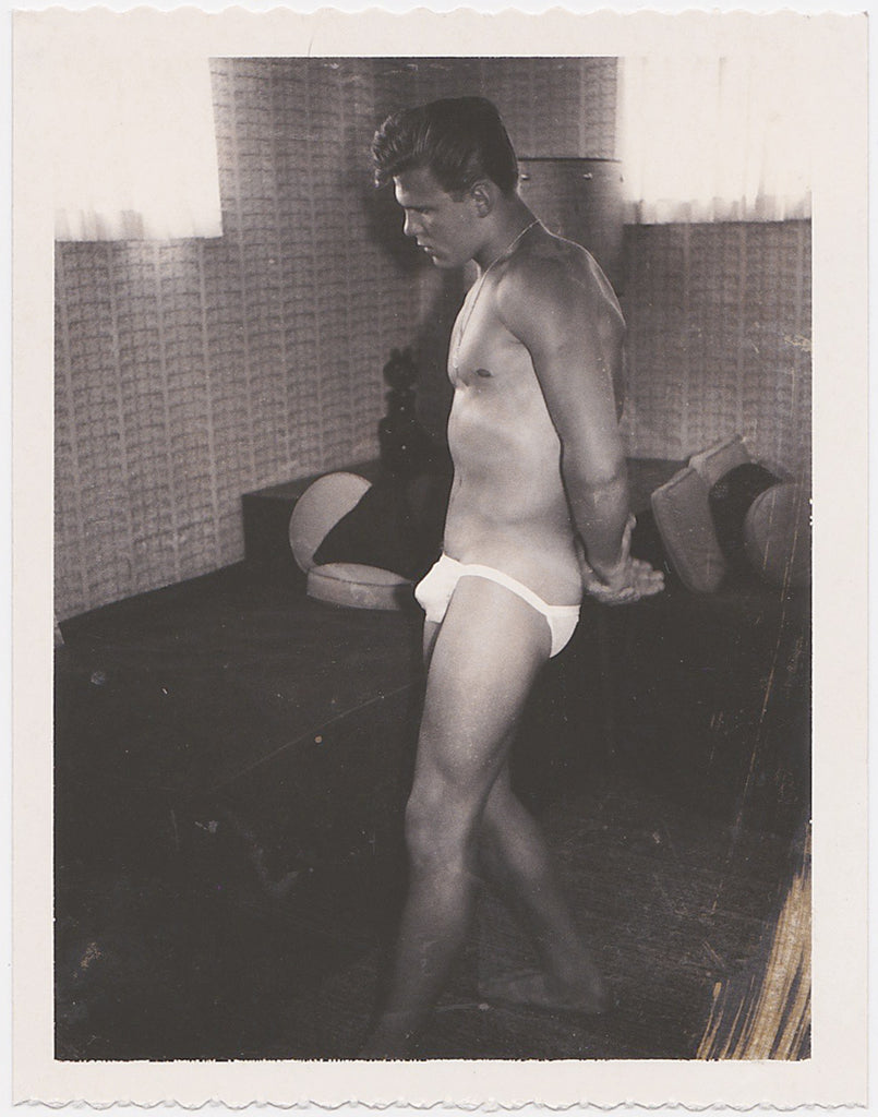 Nude Flexing in Underwear vintage gay Polaroid