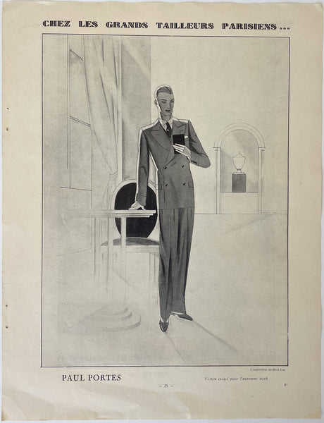 Paul Portes: Men's Fashion Ad, 1928