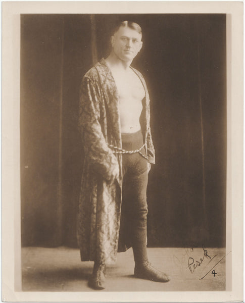 Wrestler John Pesek vintage sepia photo signed by Pesek lower right corner