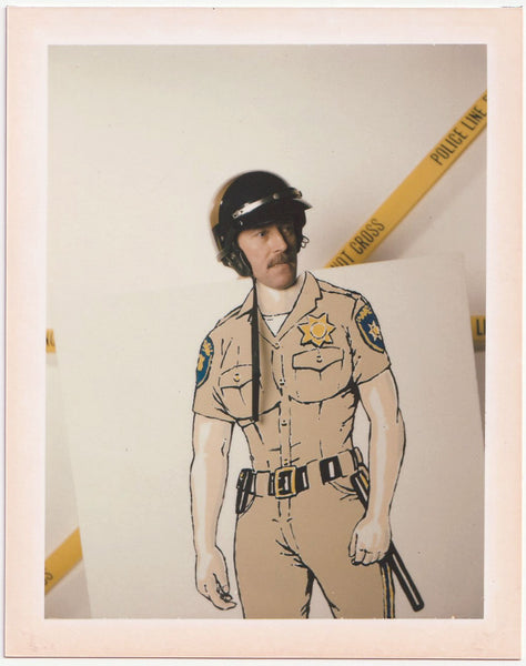 Amusement Park Cop vintage color Polaroid