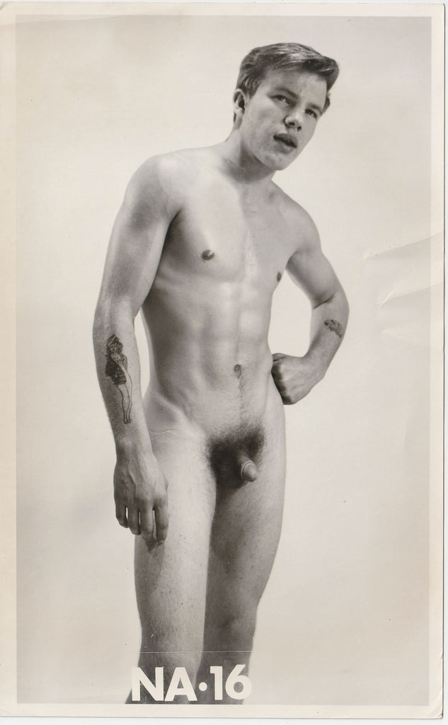 Male Nude with Tattoos on Forearms