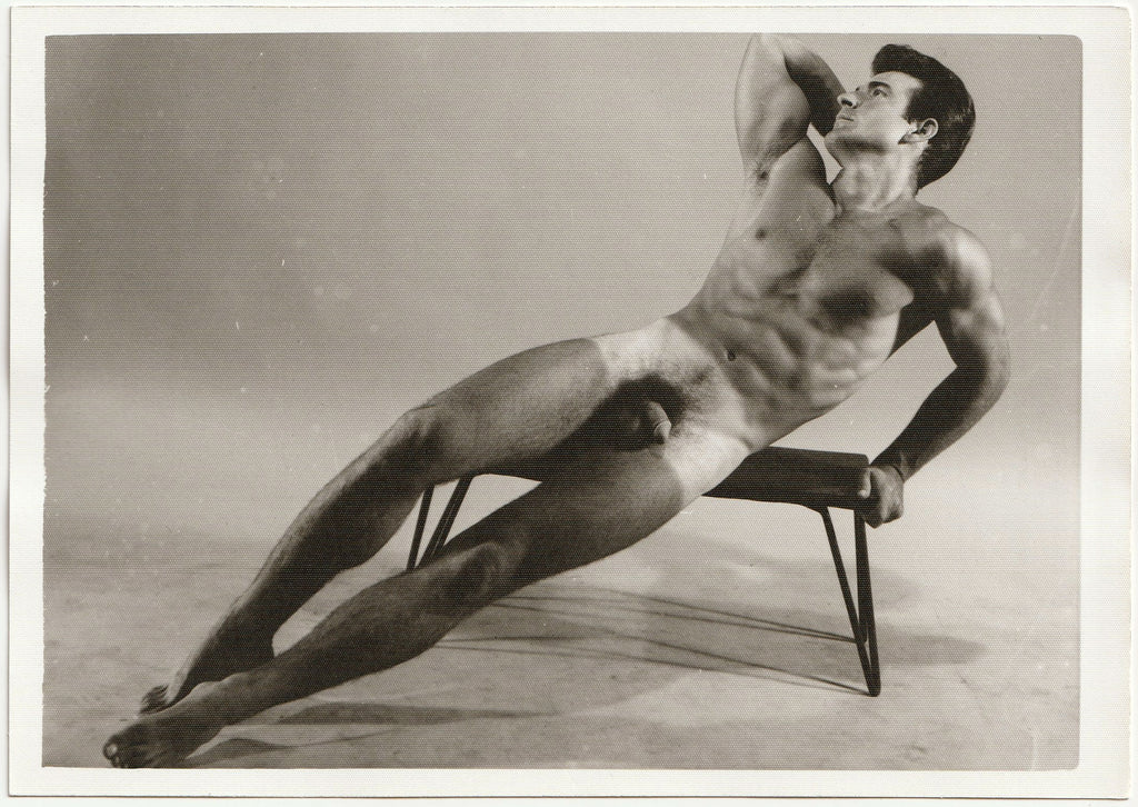 Kris Studio Male Nude: Reno on Bench vintage gay physique photo