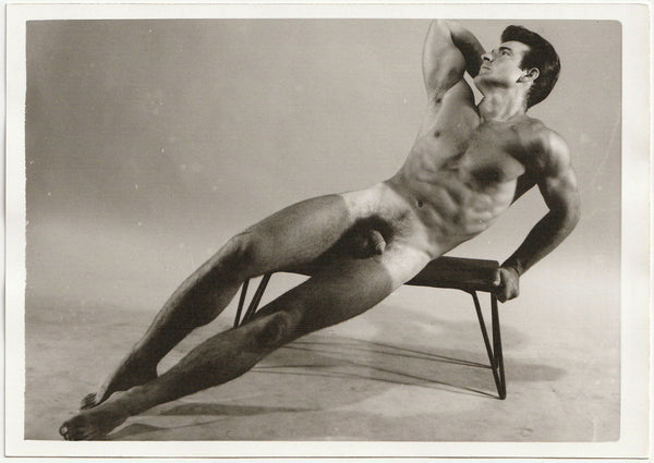 Kris Studio Male Nude: Reno on Bench vintage gay physique photo