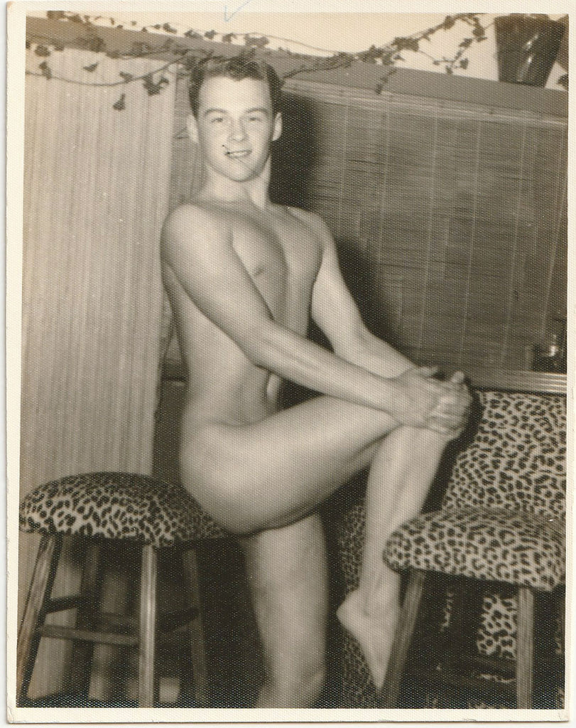 Rare photo by Art-Bob of model Rick Van raising on knee. 4 1/2" x 3 1/2" with number 1-2 written in pencil on verso. Art-Bob's Catalogue No. 1, 