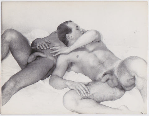 Vintage gay photo wrestlers identified as Roy Scammell and Vic Haywood by one of our smart visitors. Attributed to Barrington.
