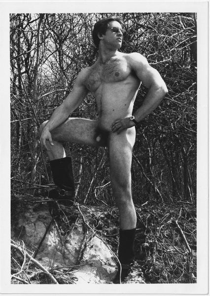 Bruce Steele Standing with Boots vintage physique photo Target Studios