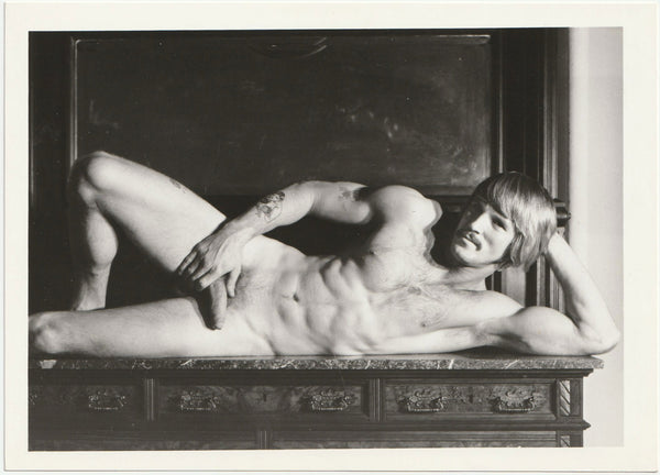Barry Hoffman Reclining: Target Studios vintage male nude physique photo.