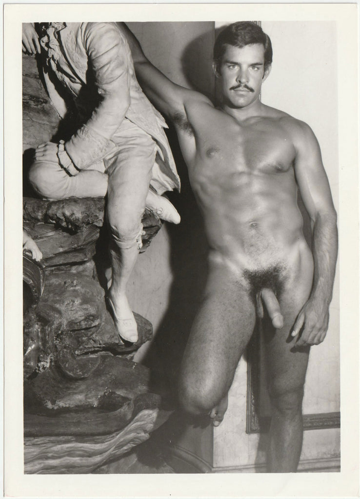 Dirk Robbertze Posing with Sculpture vintage Target Studios physique photo
