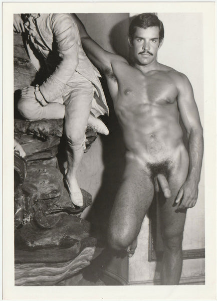 Dirk Robbertze Posing with Sculpture vintage Target Studios physique photo