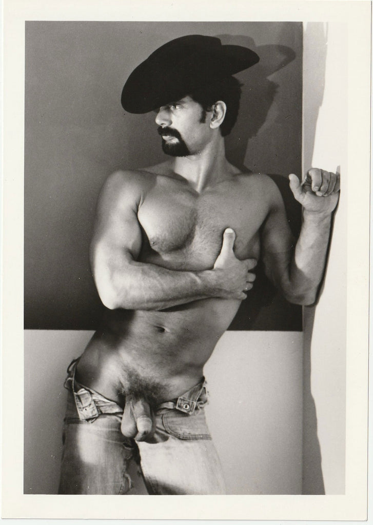 Brand Wearing Cowboy Hat: Target Studios vintage gay physique photo