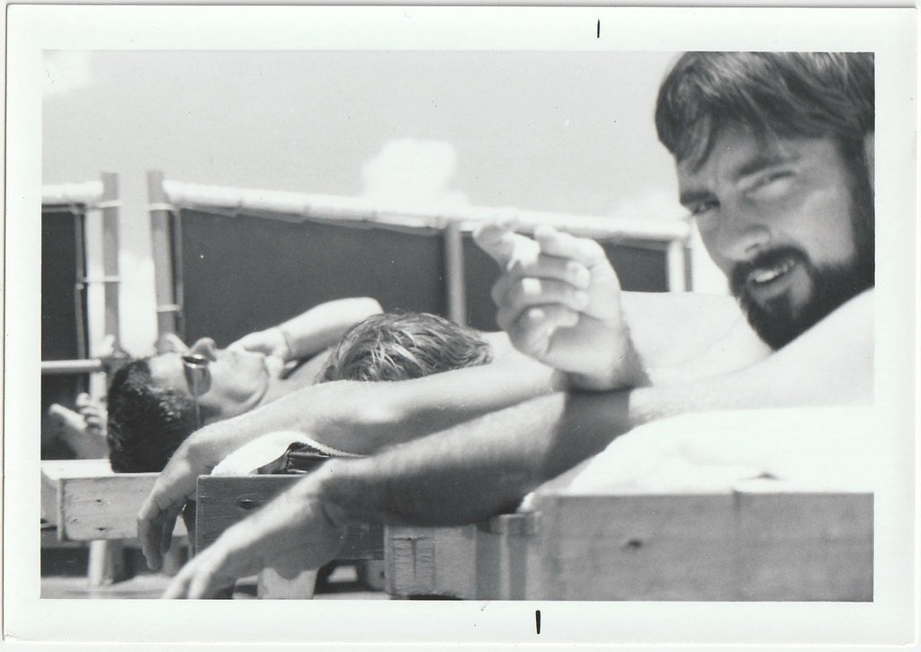 Vintage gay photo Beared Guy on Deck