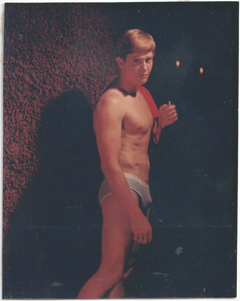 Man in Gray Underwear vintage gay photo