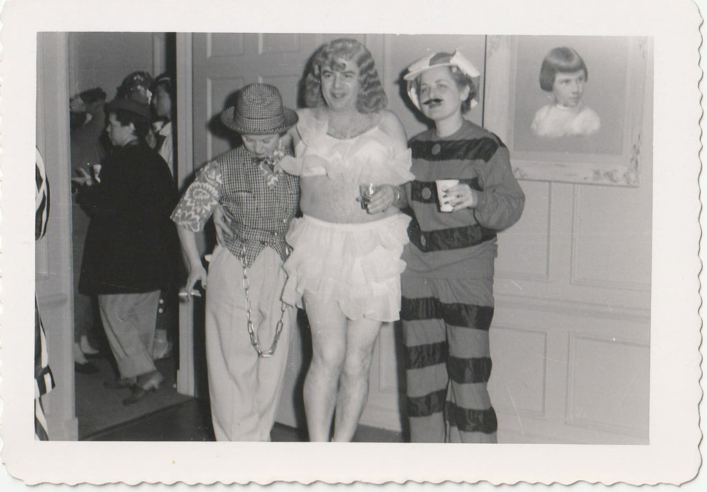 Cross-Dressers Party Lot of 3 Photos vintage gay snapshots