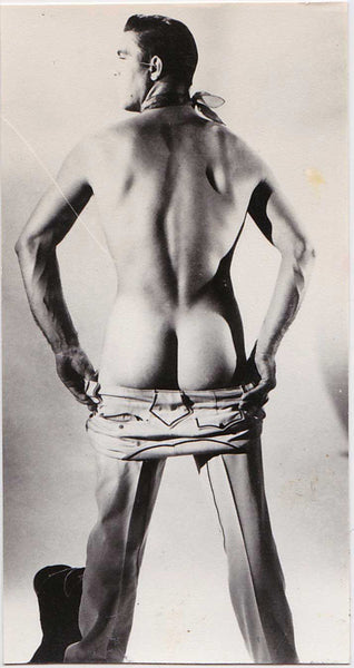 Standing Nude with Dropped Trousers vintage gay photo