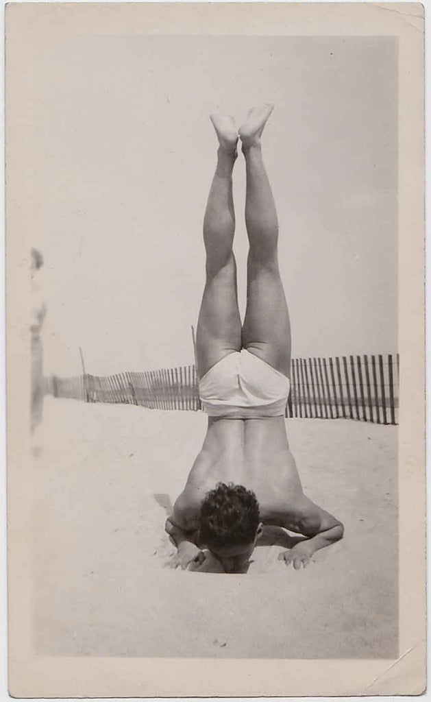 Acrobat on the Sand vintage snapshot gay interest