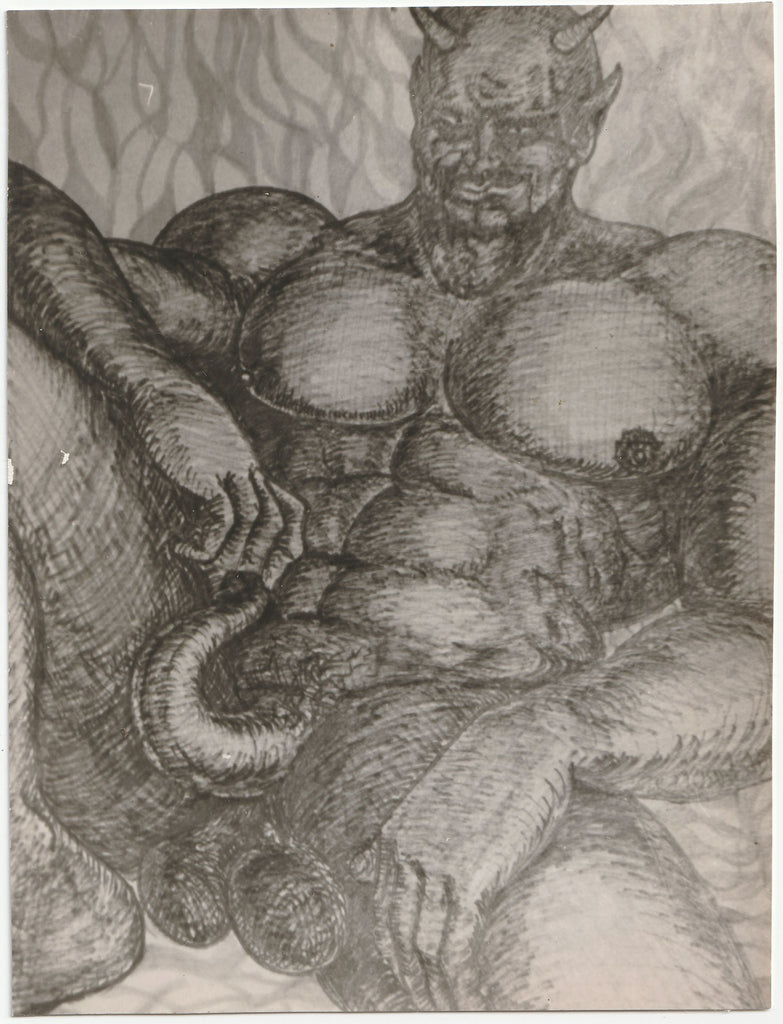 Vintage photo of a drawing by an unidentified artist. Hell never looked this hot!