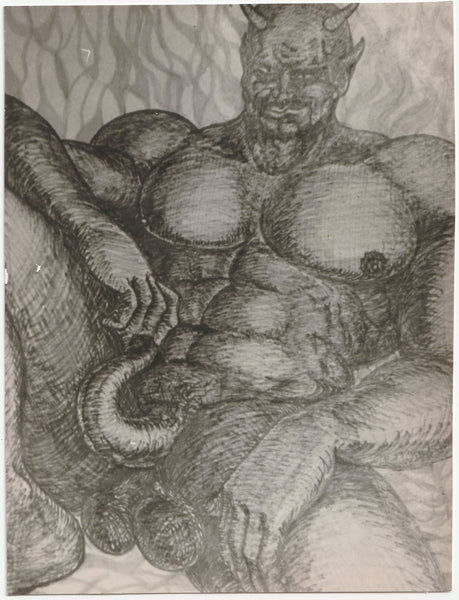 Vintage photo of a drawing by an unidentified artist. Hell never looked this hot!
