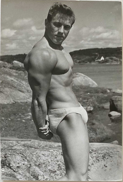 Rare original vintage photo of bodybuilder Lars Goran by Stan of Sweden