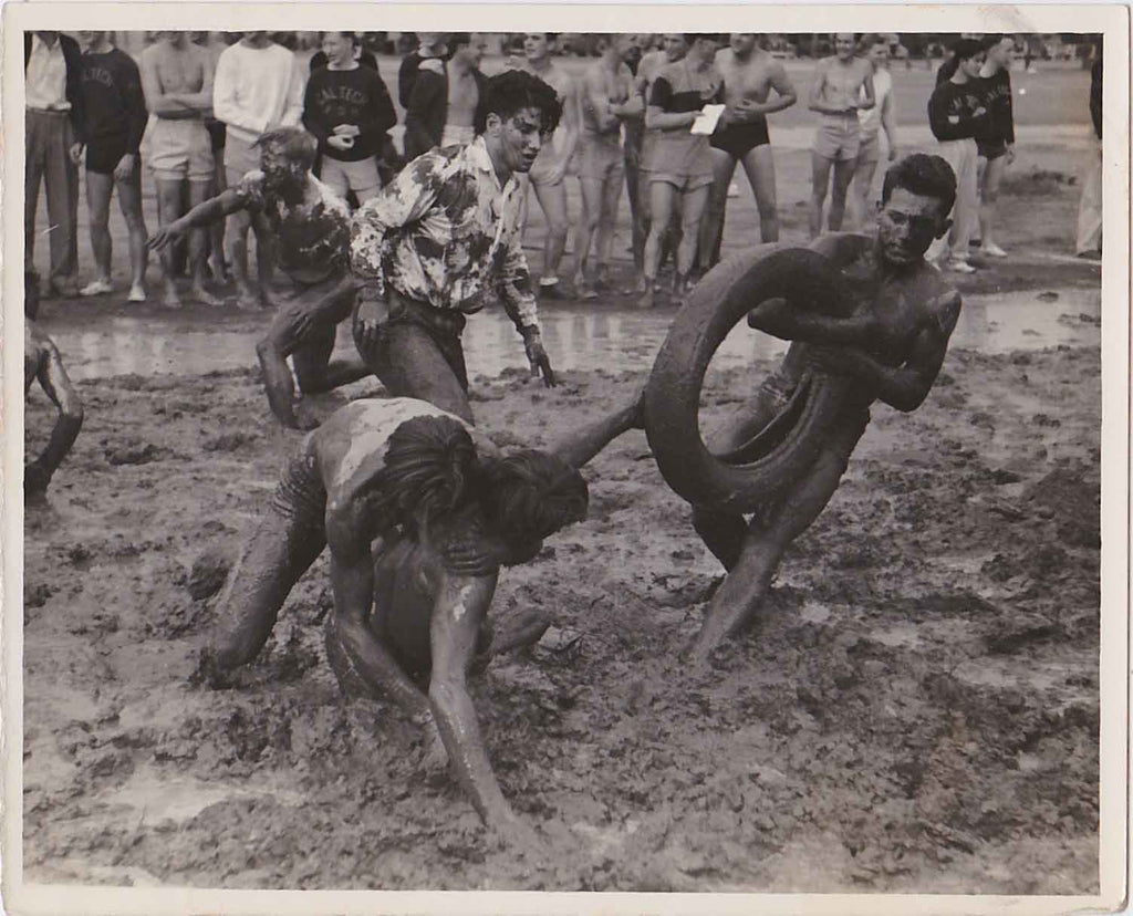 vintage gay snapshot Guys Mud Wrestling 2