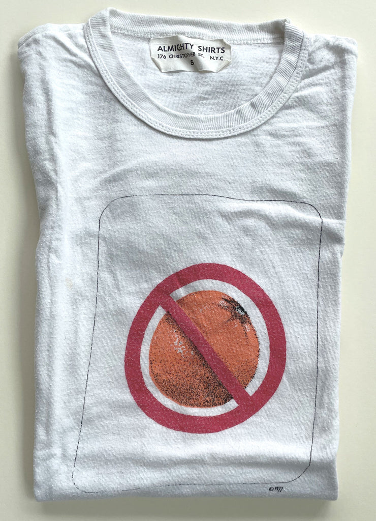 Very rare vintage "No Oranges" t-shirt, dated 1977