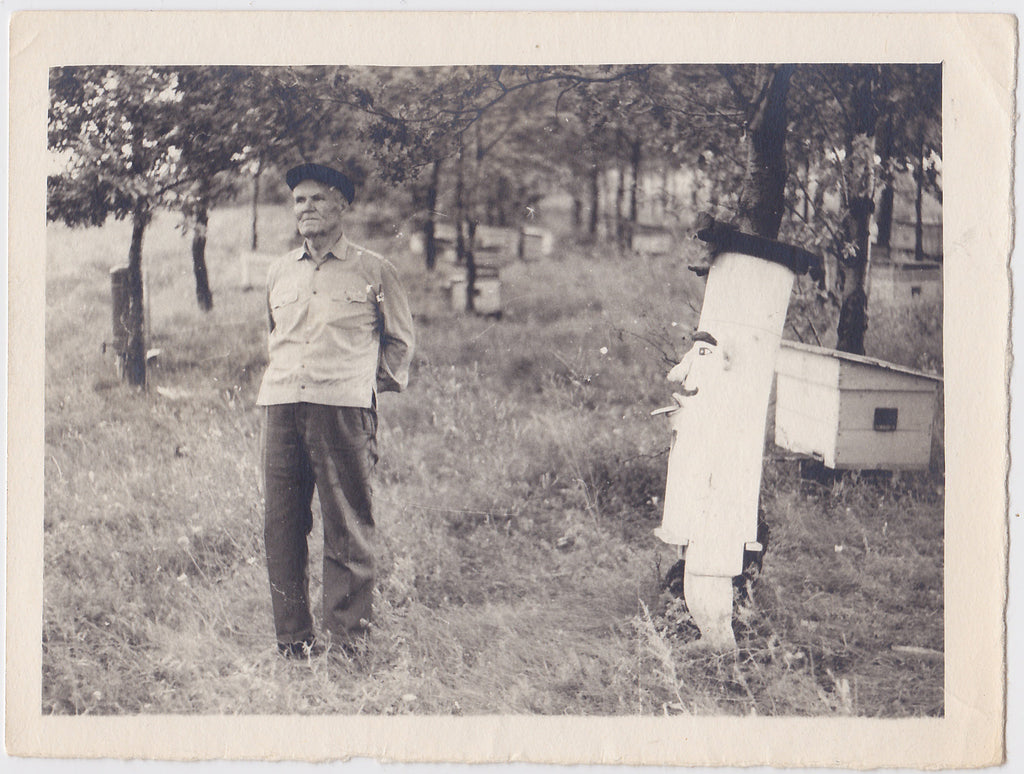 Old Man with Mustachioed Friend vintage photo.