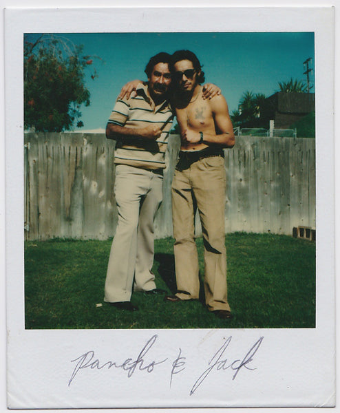 Pancho & Jack in the Back Yard vintage color Polaroid