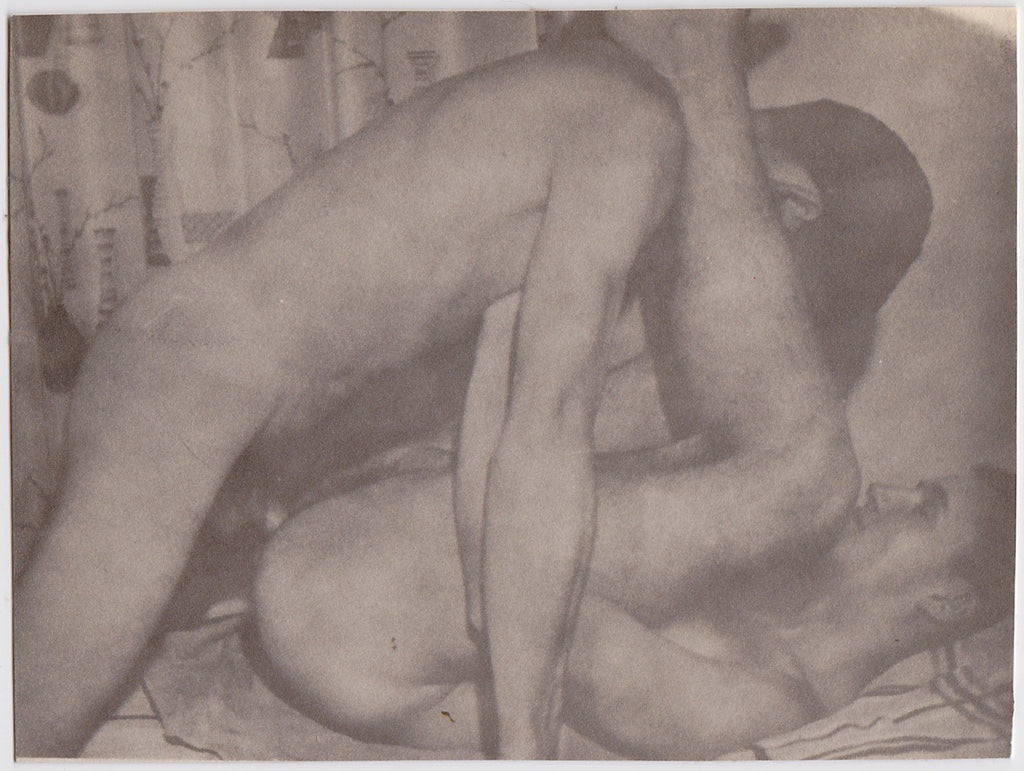 Vintage gay photo of a two men having sex. 