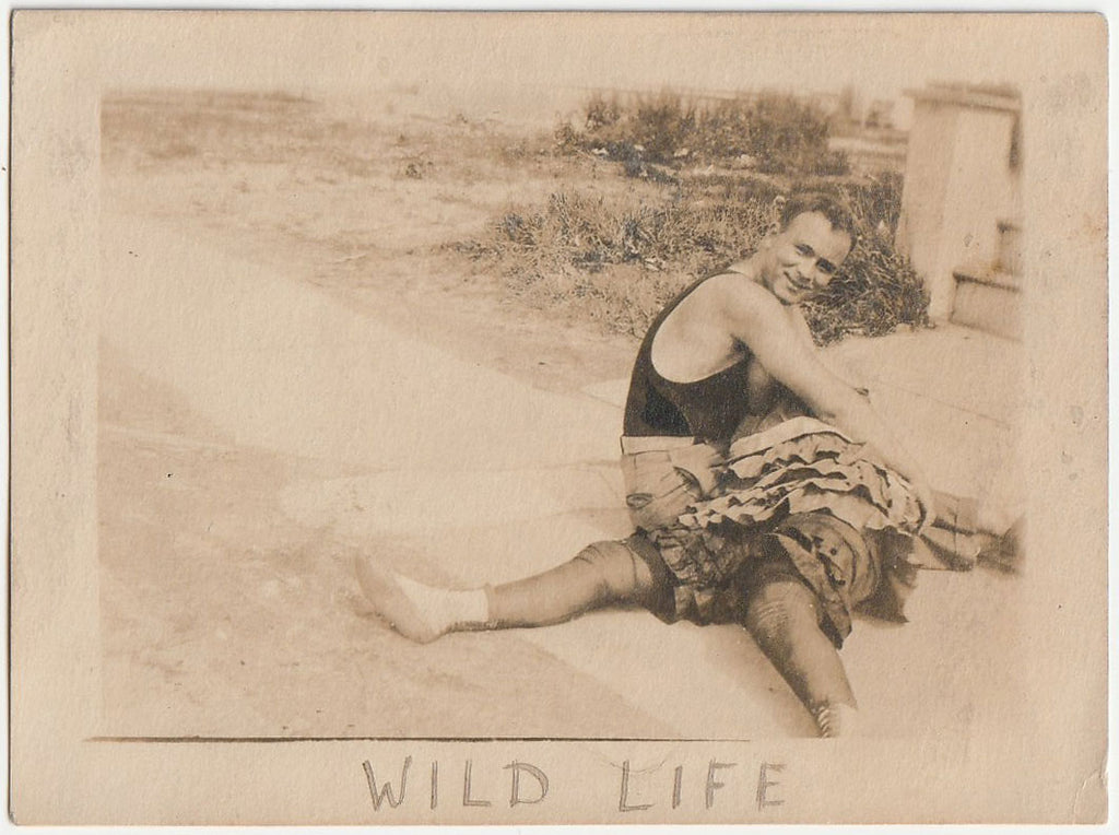 Vintage sepia photo strange "Wild Life" c. 1920s