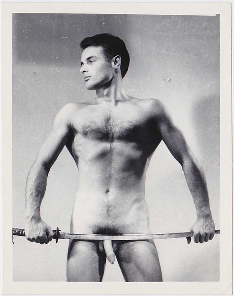Yves Le Cadou Holding Sword vintage gay physique photo