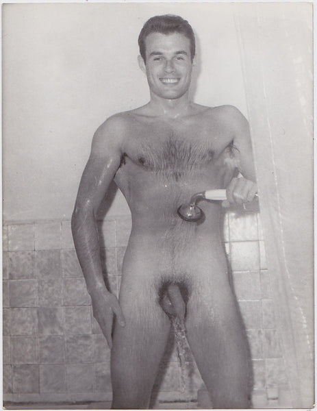 Yves Le Cadou in the Shower vintage gay photo
