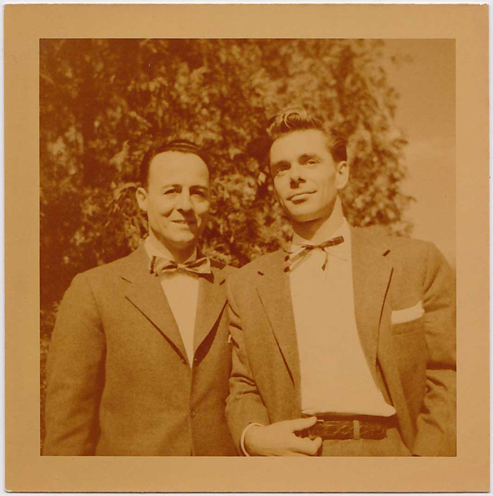 Very early color gay snapshot of two dapper men