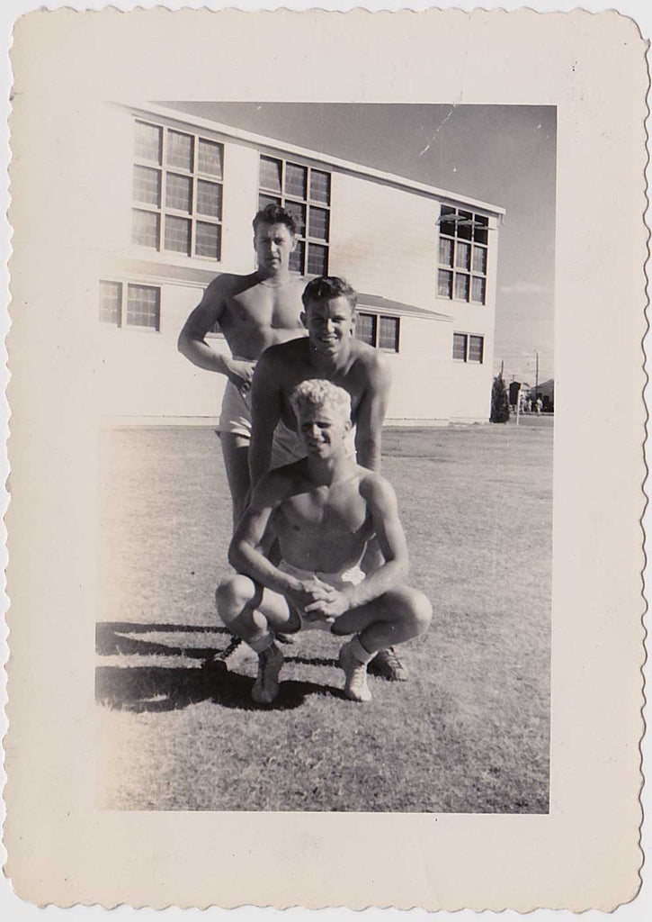 Vintage Snapshot: Three Bodybuilders Posing in the Sun