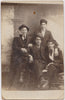 Four affectionate men in a studio setting. Great socks!  Vintage sepia Real Photo Postcard, gloss finish. 3 1/2" x 5  1/2," undated c. 1912.