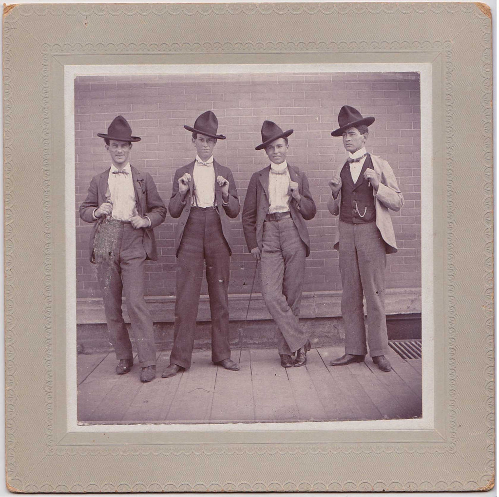 Four Men, Wilson Kansas 1899 vintage sepia photo