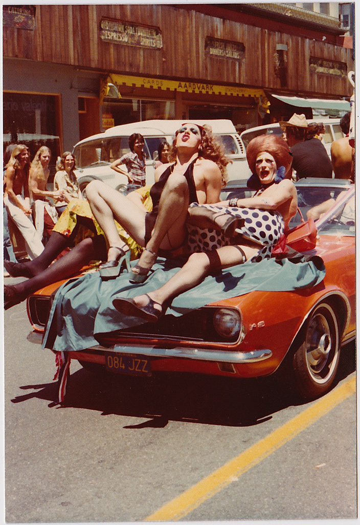 Drag Queens on Red Mustang: Vintage Gay Photo