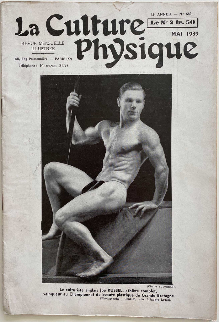 La Culture Physique May 1939, Rare French language physique British physique champion Joe Russel.