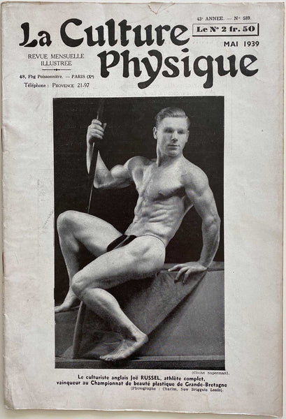 La Culture Physique May 1939, Rare French language physique British physique champion Joe Russel.