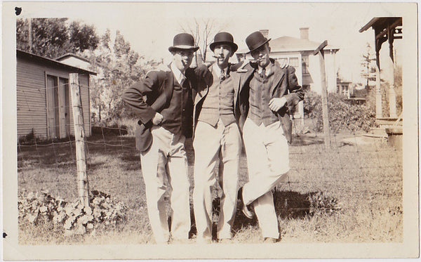 Three Men with Cigars vintage sepia photo