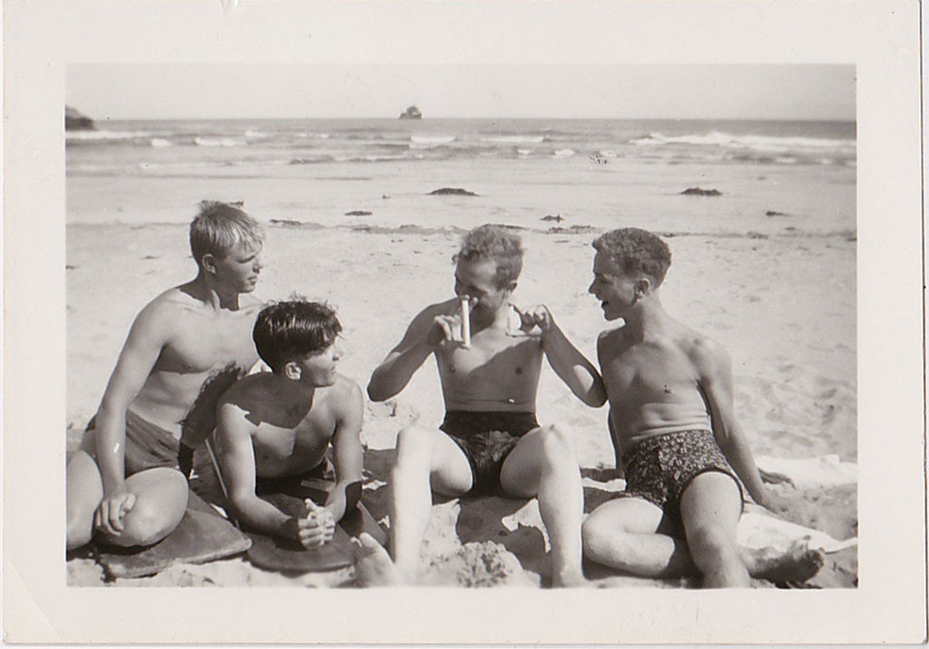 Size queens at the beach: vintage gay snapshot