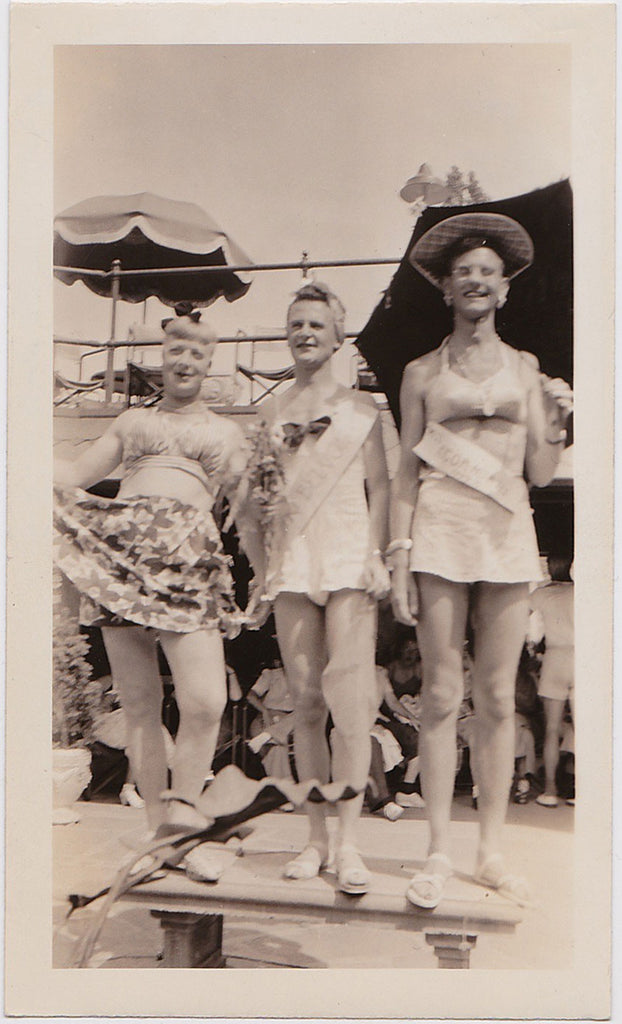 Men's Beauty Contest Top Three vintage snapshot 1943