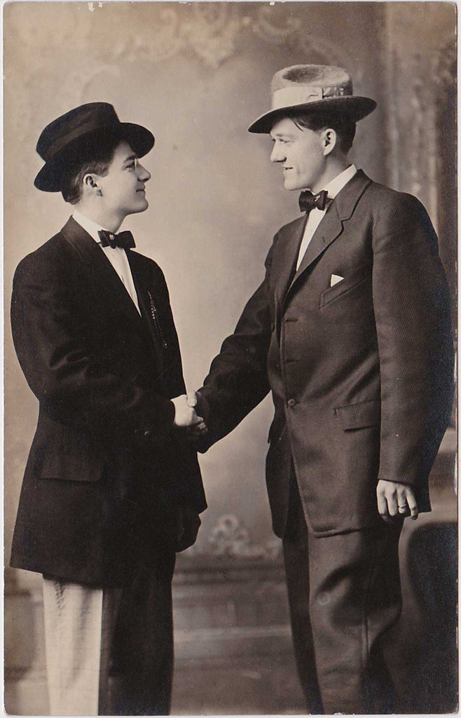 Vintage Real Photo Postcard "Sammy & Tucker 1921. San Francisco Examiner Adv. Dept." Gay