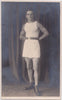 Vintage real photo postcard Handsome athlete identified on verso as Richard Hortik from Malé Březno, Czech Republic.
